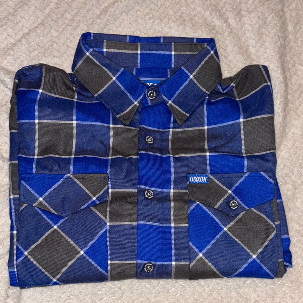 DIXXON Navy and Charcoal Plaid Men's Shirt